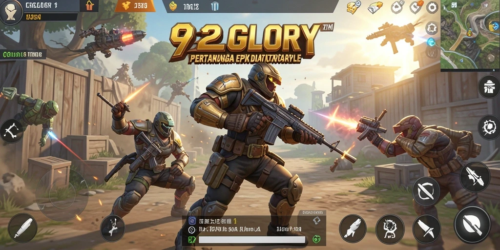 Tangkapan layar dari gameplay seru 92GLORY dalam Battle Royale.