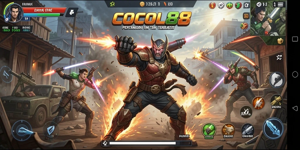 Screenshot COCOL88 menunjukkan aksi pertarungan yang mendebarkan.