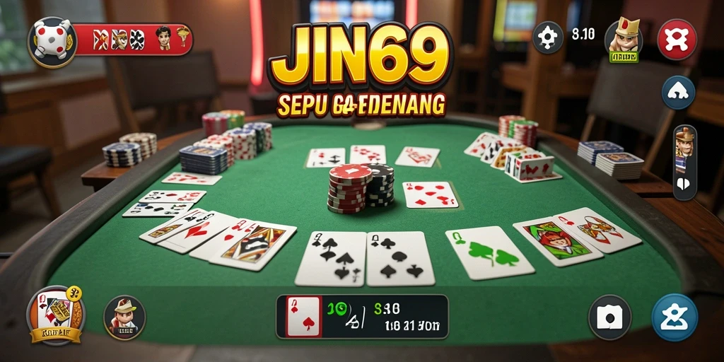 Tampilan gameplay JIN69 yang seru saat bermain gaple.