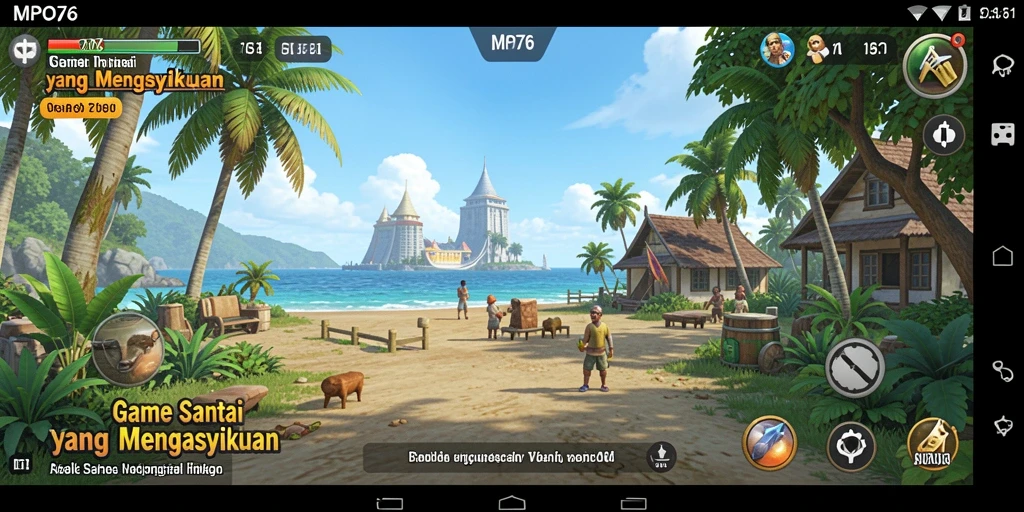 Tampilan gameplay MPO76 yang santai dan berwarna-warni.
