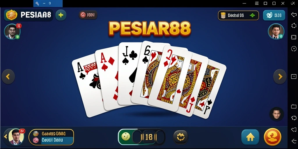 Gameplay PESIAR88 menampilkan suasana seru permainan Domino yang kompetitif.