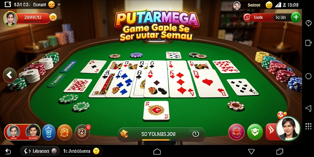 Tampilan gameplay PUTARMEGA dengan pengalaman Gaple yang menarik.